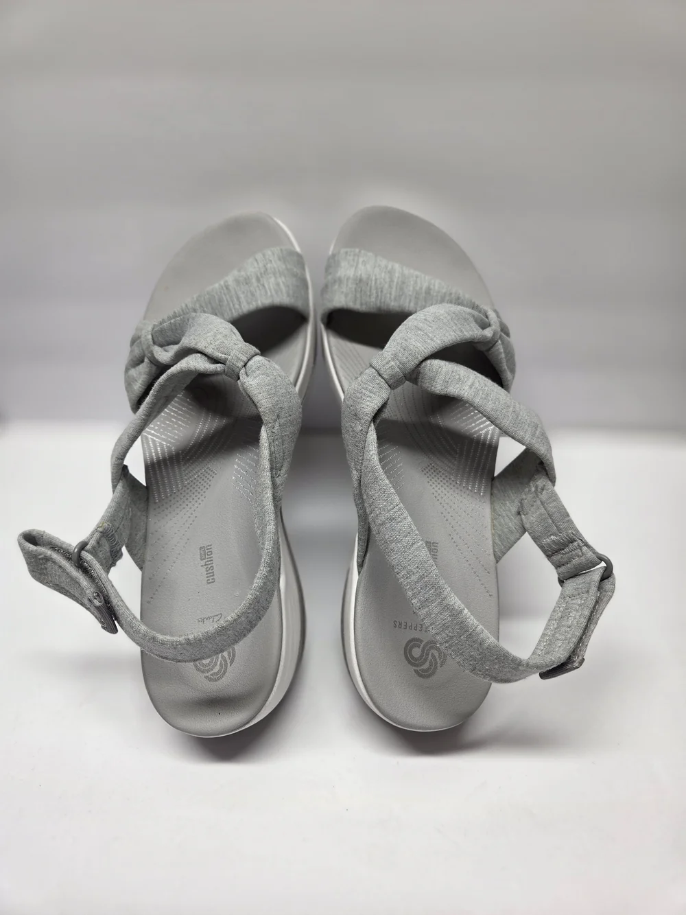 Cloudstepers Clarks Cushion Light Gray Kids Hook-and-Loop Sandals